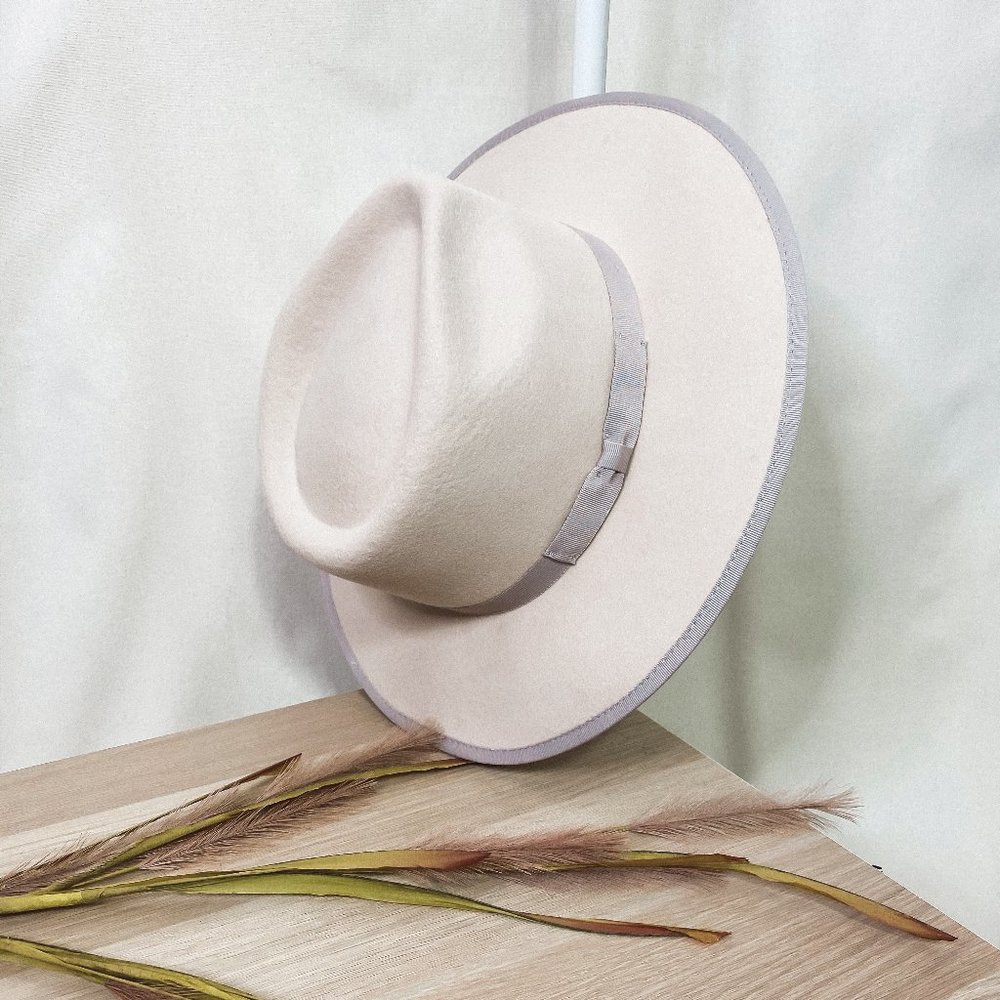 The Rosé Felt Wide Brim Hat (Blush)